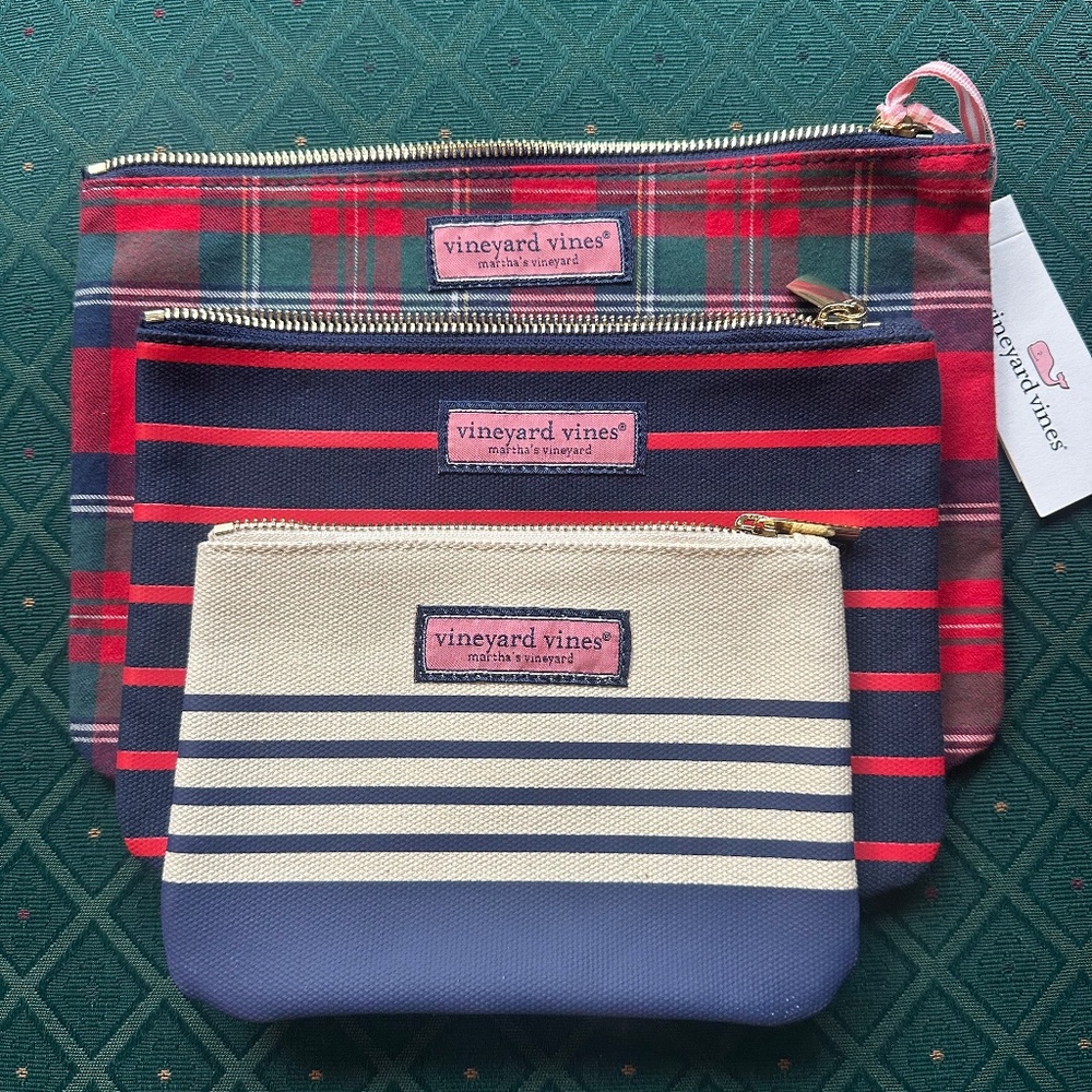New With Tags 3 Vineyard Vines Pouch Set